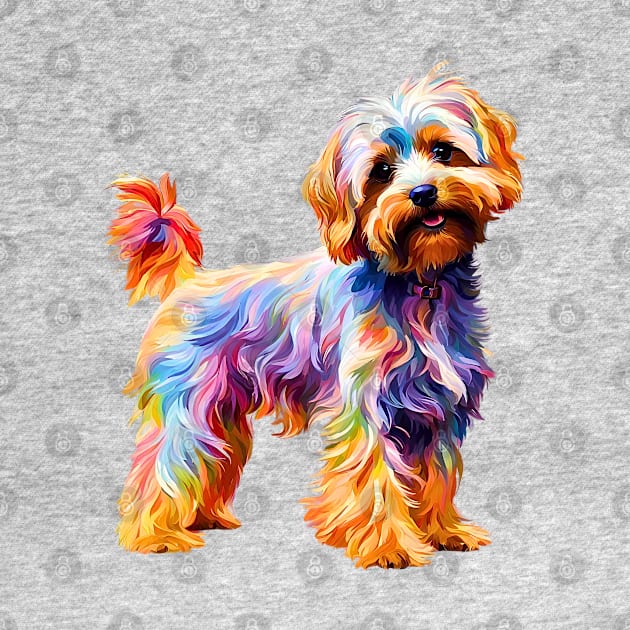 Rainbow Yorkipoo Impressionism by Doodle and Things